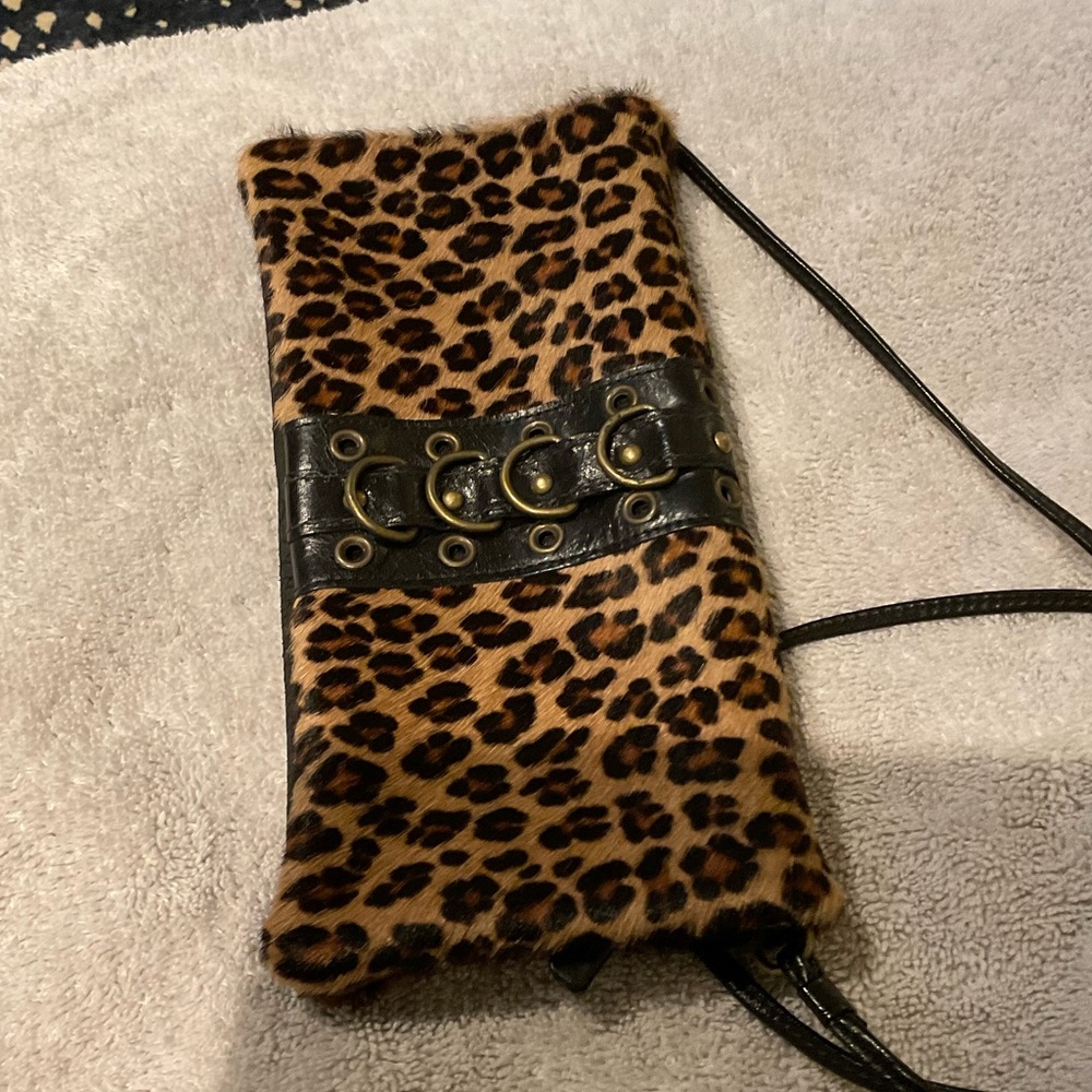 Leopard print clutch